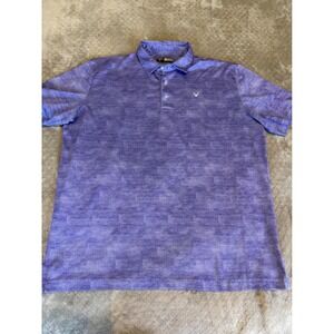 Callaway Opti-Dri Mens Purple Micro Dot Golf Polo Shirt Large Short Sleeve L